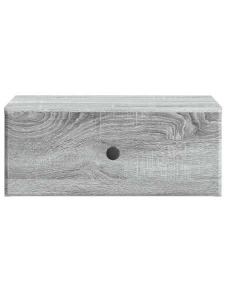 Mobiletto da notte a muro Grigio Sonoma 49 x 34,5 x 20 cm