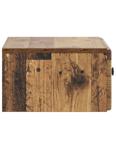 Mobiletto da notte a muro Legno antico 49 x 34,5 x 20 cm