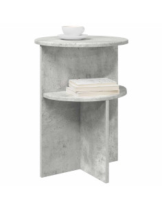 Tavolo laterale con archiviazione Grigio Cemento Ø 39,5 x 55 cm 2