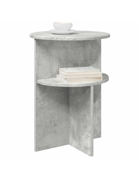 Tavolo laterale con archiviazione Grigio Cemento Ø 39,5 x 55 cm