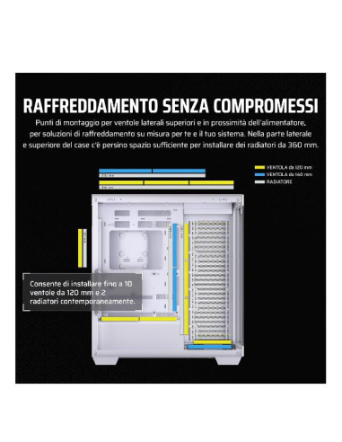 3500X TEMPERED GLASS MID-TOWER WH