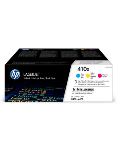 HP Confezione da 3 cartucce toner ciano/magenta/giallo originale ad alta capacità LaserJet 410X