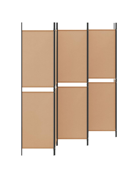 Divisore per Stanza a 6 Pannelli Beige 300 x 200 cm Tessuto