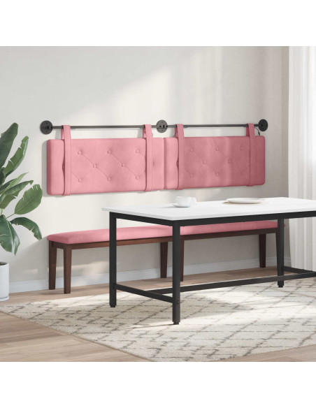 Testiera sospesa Con luce LED Rosa Velluto