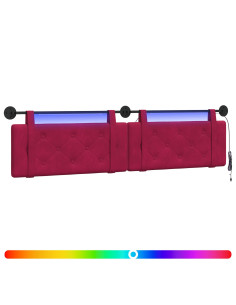 Testiera sospesa Con luce LED Rosso Vino Velluto 2