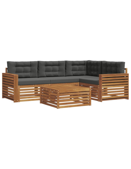 Set di divani da esterno con cuscino 5 pcs Naturale e Antracite