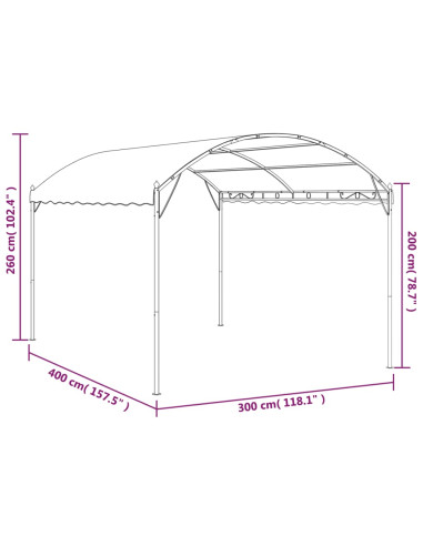 Gazebo 4x3x2,6 m Grigio Talpa 180 g/m²