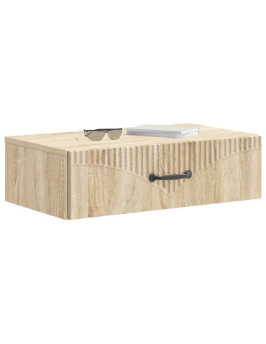 Tavolino da Parete Laterale Rovere Sonoma 59 x 34,5 x 17 cm
