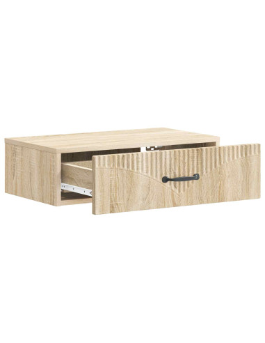 Tavolino da Parete Laterale Rovere Sonoma 59 x 34,5 x 17 cm
