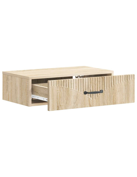 Tavolino da Parete Laterale Rovere Sonoma 59 x 34,5 x 17 cm