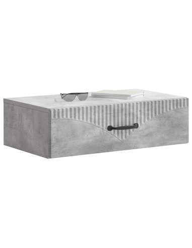 Tavolino da Parete Laterale Grigio Cemento 59 x 34,5 x 17 cm