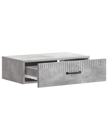 Tavolino da Parete Laterale Grigio Cemento 59 x 34,5 x 17 cm