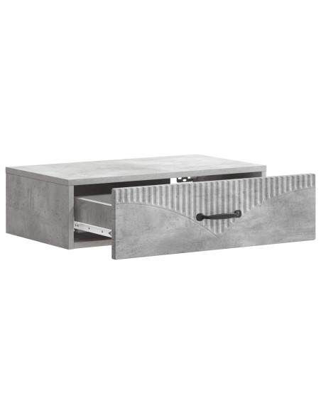 Tavolino da Parete Laterale Grigio Cemento 59 x 34,5 x 17 cm