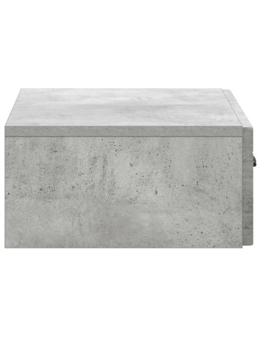 Tavolino da Parete Laterale Grigio Cemento 59 x 34,5 x 17 cm