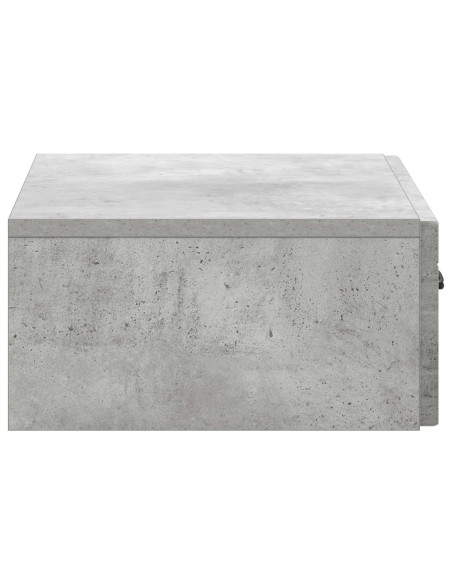 Tavolino da Parete Laterale Grigio Cemento 59 x 34,5 x 17 cm