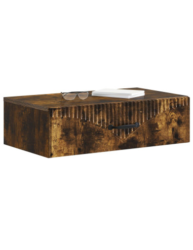 Tavolino da Parete Laterale Rovere Fumo 59 x 34,5 x 17 cm