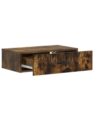 Tavolino da Parete Laterale Rovere Fumo 59 x 34,5 x 17 cm