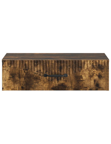 Tavolino da Parete Laterale Rovere Fumo 59 x 34,5 x 17 cm