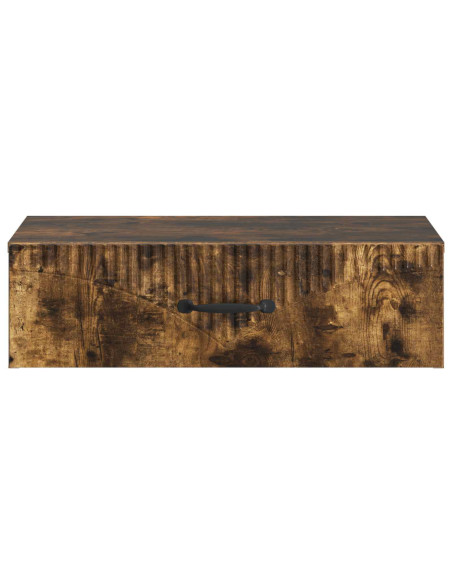 Tavolino da Parete Laterale Rovere Fumo 59 x 34,5 x 17 cm
