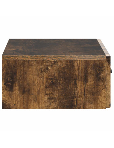Tavolino da Parete Laterale Rovere Fumo 59 x 34,5 x 17 cm