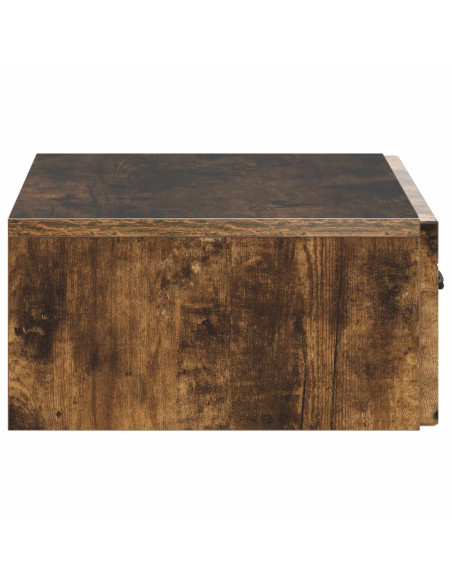 Tavolino da Parete Laterale Rovere Fumo 59 x 34,5 x 17 cm