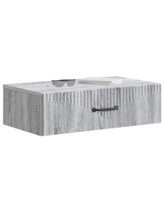 Tavolino da Parete Laterale Grigio Sonoma 59 x 34,5 x 17 cm 2