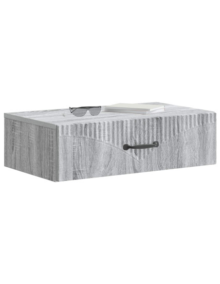 Tavolino da Parete Laterale Grigio Sonoma 59 x 34,5 x 17 cm