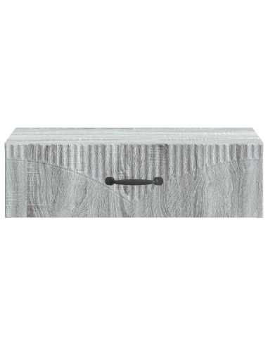 Tavolino da Parete Laterale Grigio Sonoma 59 x 34,5 x 17 cm