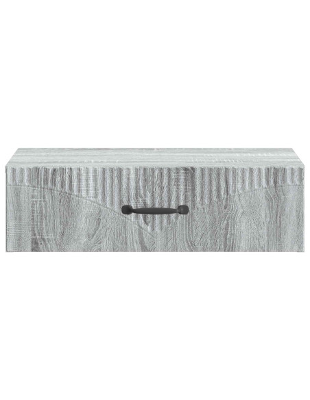 Tavolino da Parete Laterale Grigio Sonoma 59 x 34,5 x 17 cm
