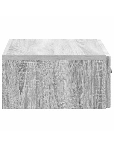 Tavolino da Parete Laterale Grigio Sonoma 59 x 34,5 x 17 cm