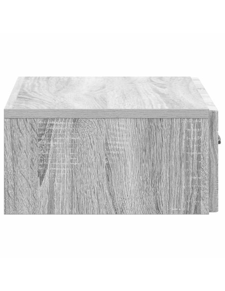 Tavolino da Parete Laterale Grigio Sonoma 59 x 34,5 x 17 cm
