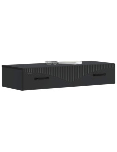 Tavolino da Parete Laterale Nero 87,5 x 34,5 x 17 cm 2