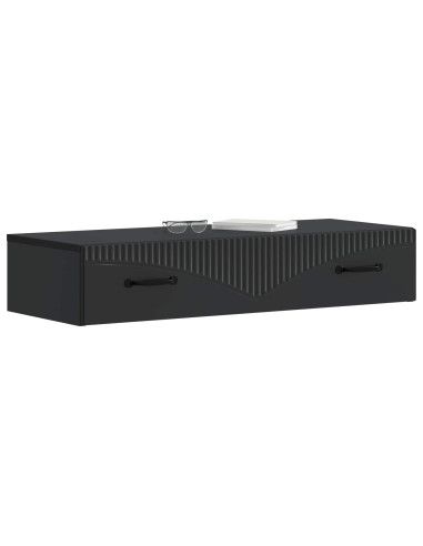 Tavolino da Parete Laterale Nero 87,5 x 34,5 x 17 cm