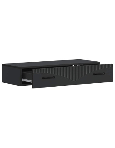 Tavolino da Parete Laterale Nero 87,5 x 34,5 x 17 cm