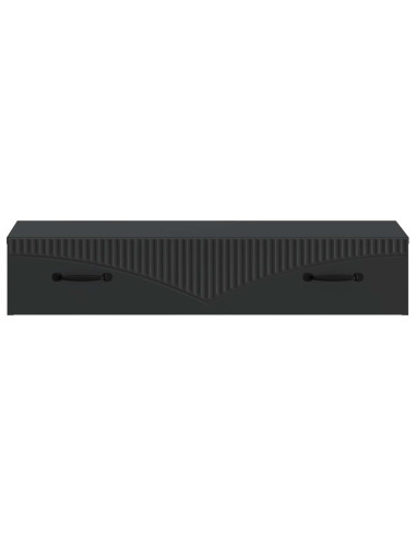 Tavolino da Parete Laterale Nero 87,5 x 34,5 x 17 cm