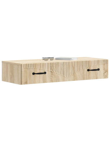 Tavolino da Parete Laterale Rovere Sonoma 87,5 x 34,5 x 17 cm