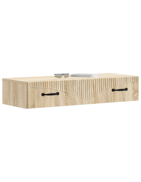 Tavolino da Parete Laterale Rovere Sonoma 87,5 x 34,5 x 17 cm
