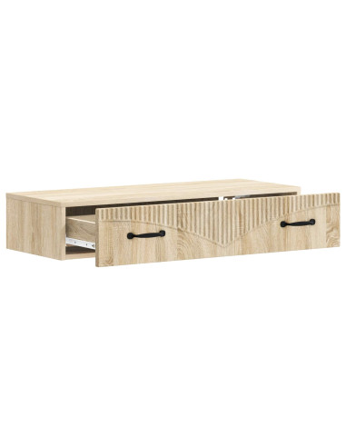 Tavolino da Parete Laterale Rovere Sonoma 87,5 x 34,5 x 17 cm