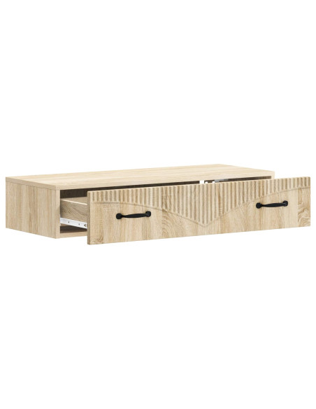 Tavolino da Parete Laterale Rovere Sonoma 87,5 x 34,5 x 17 cm