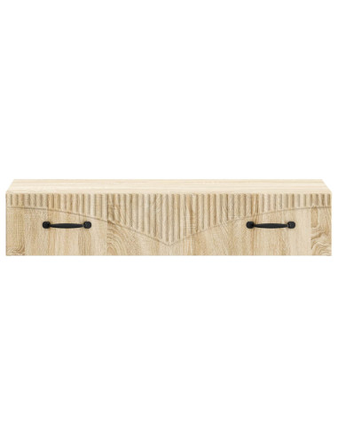 Tavolino da Parete Laterale Rovere Sonoma 87,5 x 34,5 x 17 cm