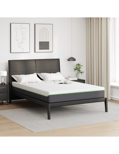 Materasso Bianco e Grigio 140 x 190 cm Tessuto Jacquard
