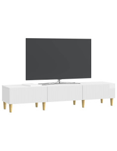 Mobile TV Bianco Lucido 147 x 34,5 x 30 cm Legno ingegnerizzato 2