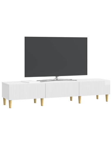 Mobile TV Bianco Lucido 147 x 34,5 x 30 cm Legno ingegnerizzato