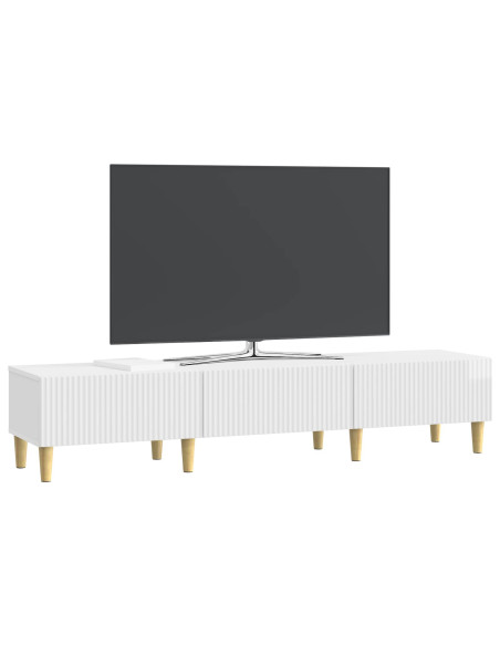 Mobile TV Bianco Lucido 147 x 34,5 x 30 cm Legno ingegnerizzato