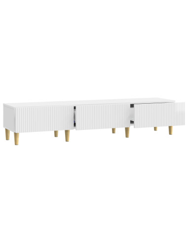 Mobile TV Bianco Lucido 147 x 34,5 x 30 cm Legno ingegnerizzato