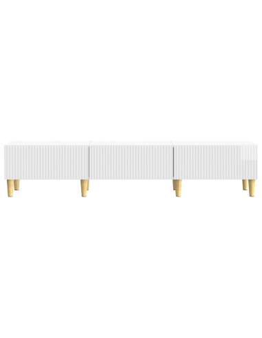 Mobile TV Bianco Lucido 147 x 34,5 x 30 cm Legno ingegnerizzato