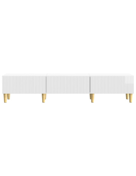 Mobile TV Bianco Lucido 147 x 34,5 x 30 cm Legno ingegnerizzato