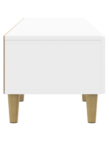 Mobile TV Bianco Lucido 147 x 34,5 x 30 cm Legno ingegnerizzato