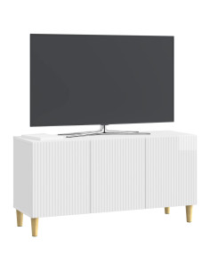 Mobile TV Bianco Lucido 99 x 34,5 x 50 cm Legno ingegnerizzato 2