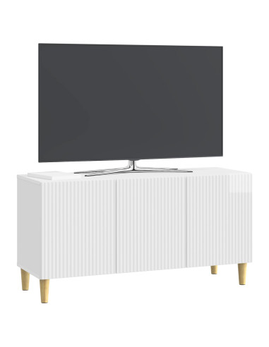 Mobile TV Bianco Lucido 99 x 34,5 x 50 cm Legno ingegnerizzato
